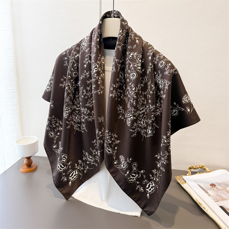 Ascot Neck Scarf - Luxe Vintage 90X90cm Vierkante Sjaal Voor