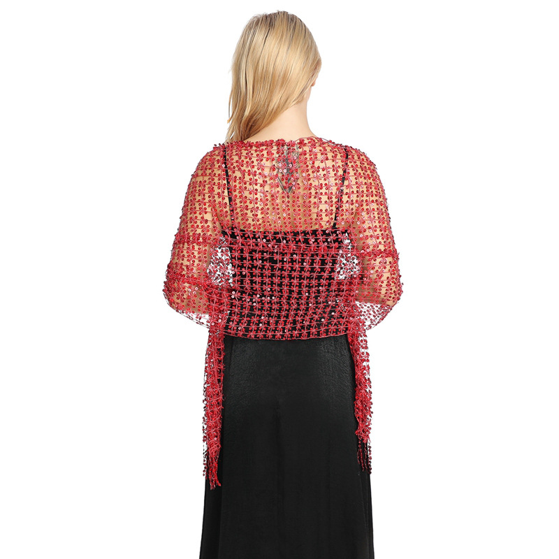 Stole Wedding Shawl - Europese en Amerikaanse pailletten franjesjaal, geborduurde