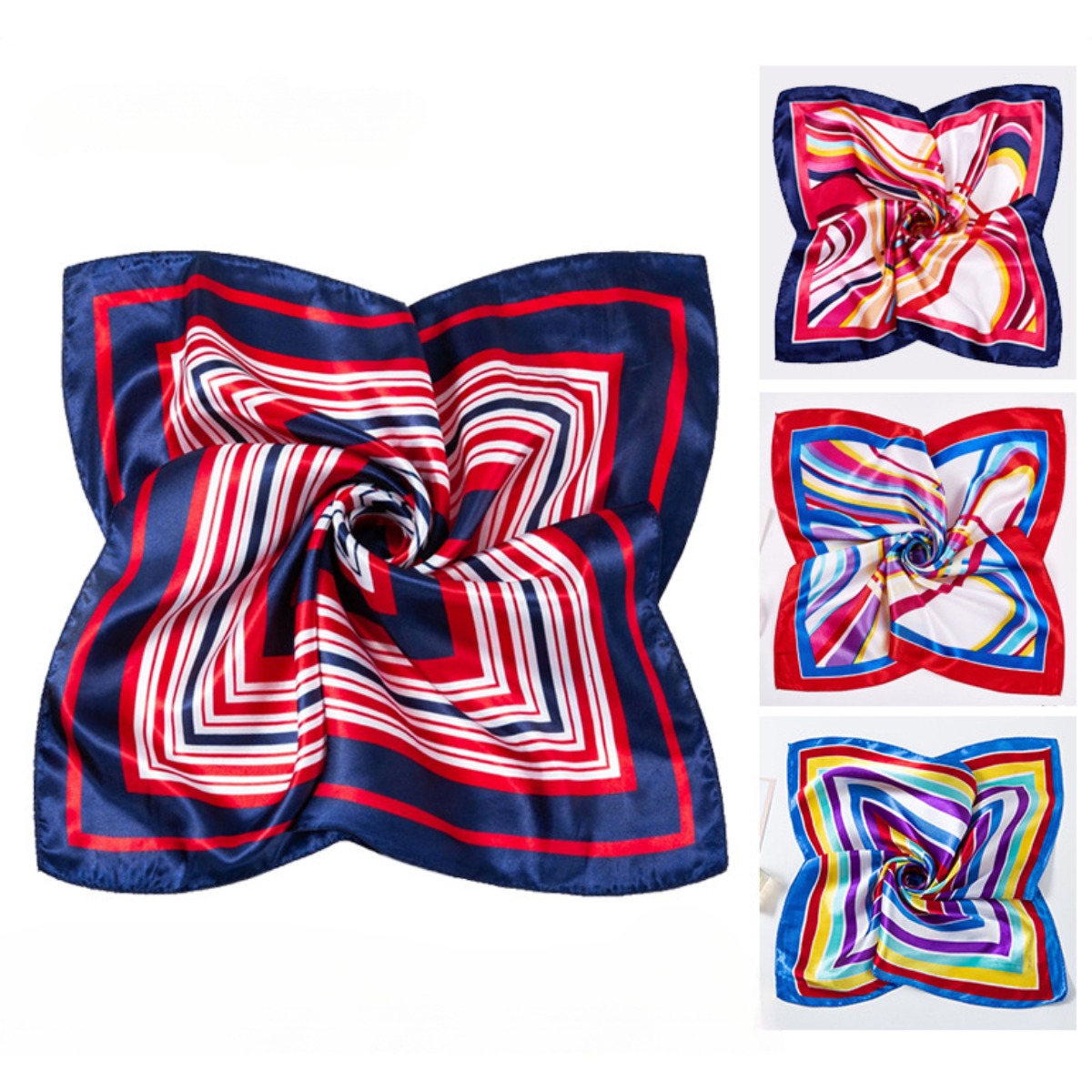 Ascot Neck Scarf - 50*50 cm Vierkante Zijden Sjaals Sjaal