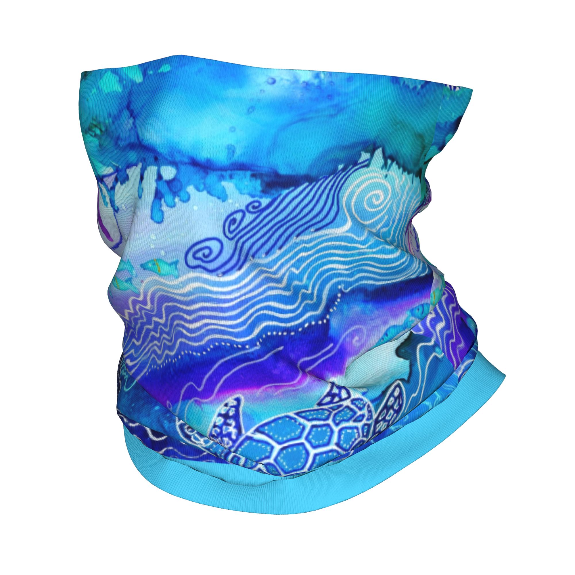 Neck Warmer Tube - Aangepaste Ocean Turtle Dive Winter hoofdband