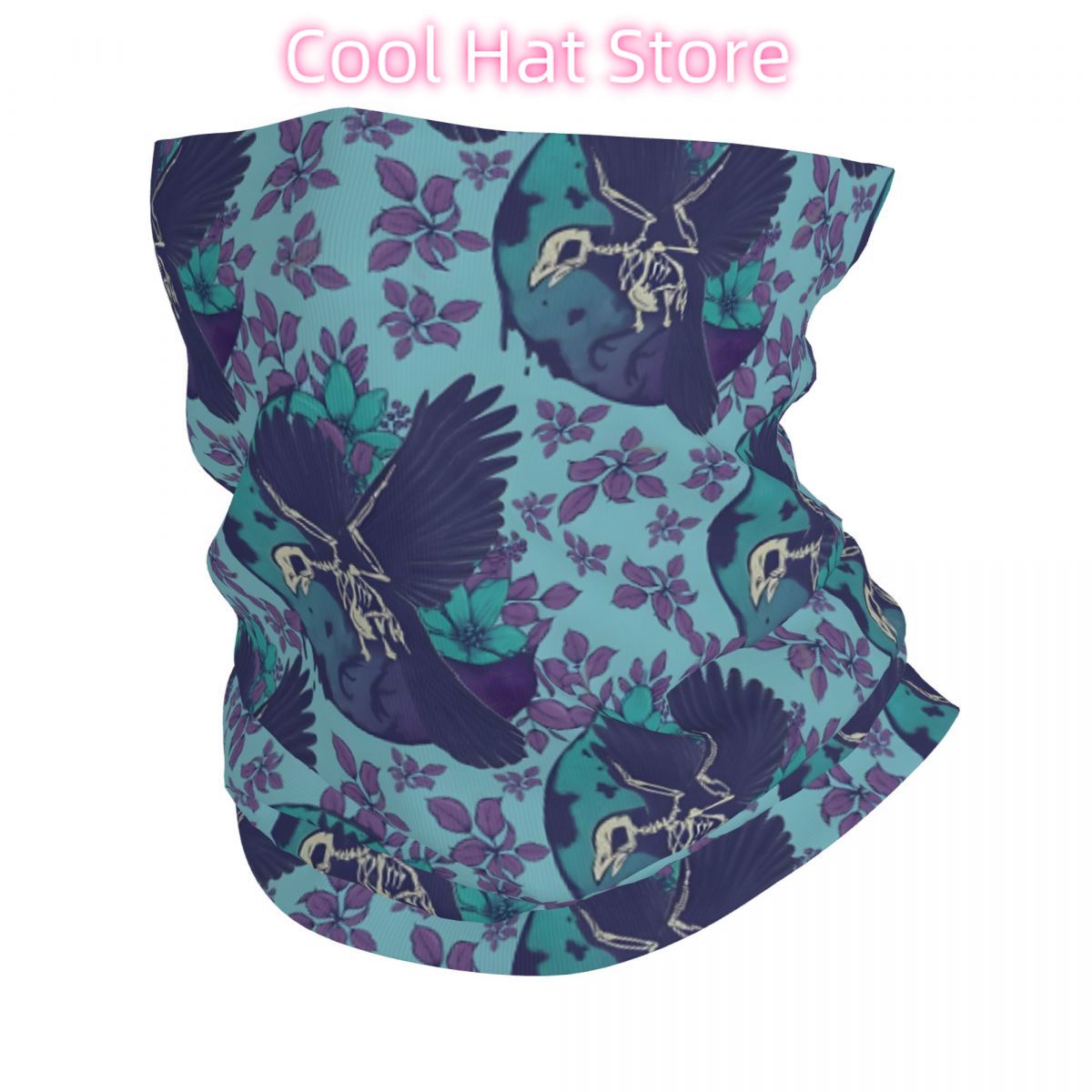 Neck Warmer Tube - Raven skelet en maan hoofdband nekwarmer