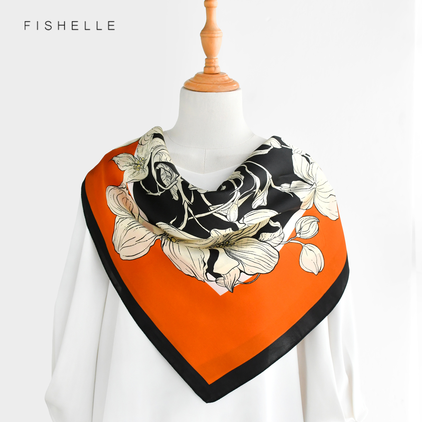 Oranje Bloemen 100% Moerbei Zi - Silk Neck Scarf recensie en prijs