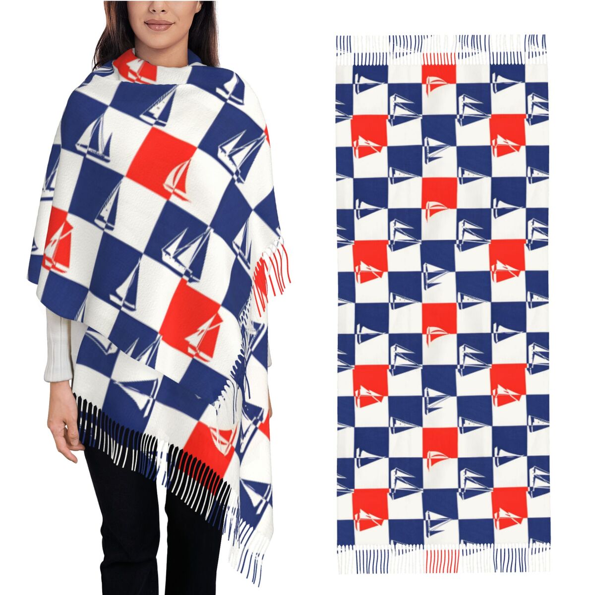 Zeilschip Oceaan Sjaal Herfst  - Pashmina Wrap Large recensie en prijs