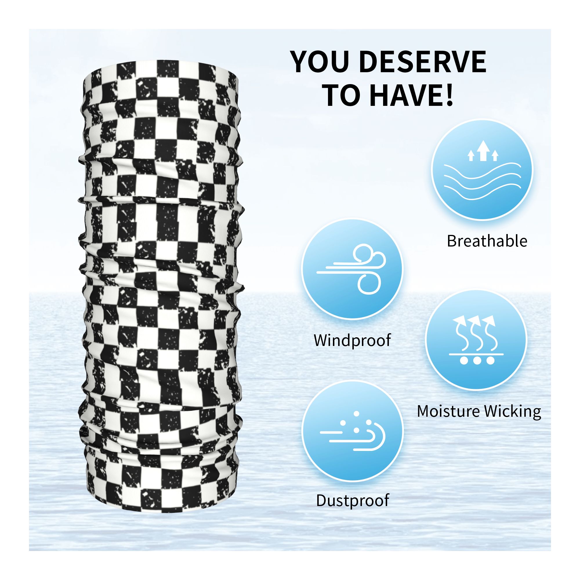 Aangepaste retro geruite vlag  - Neck Warmer Tube recensie en prijs