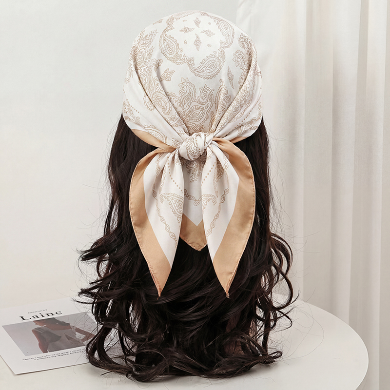 Vintage beige paisley print vi - Scarf Silk Square recensie en prijs