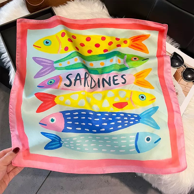 Mode Vis Patroon Vierkante Zij - Scarf Silk Square recensie en prijs