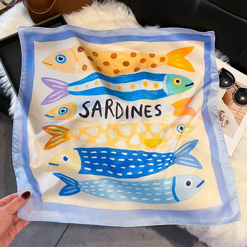 Mode Vis Patroon Vierkante Zij - Scarf Silk Square recensie en prijs